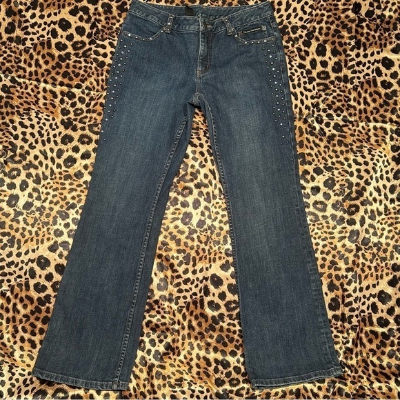 Y2K Harley Davidson Studded & Rhinestone Jeans - Picture 2 of 7